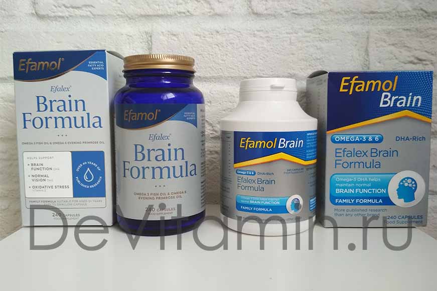 Обновленная упаковка Efamol Brain 240 капсул