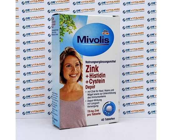 Zink + Histidin + Cystein Depot Препарат цинка, с гистидином и цистеином, 40 шт, Германия
